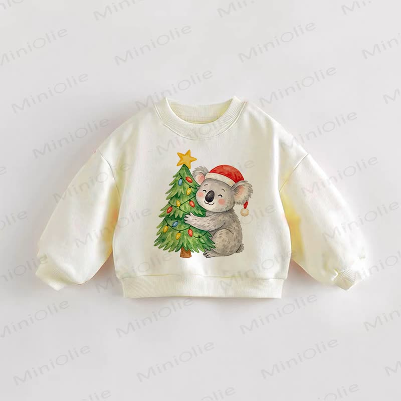 Baby Toddler Christmas Tree Khola Cream Sweatshirt - Cream - 3-5T - image 1