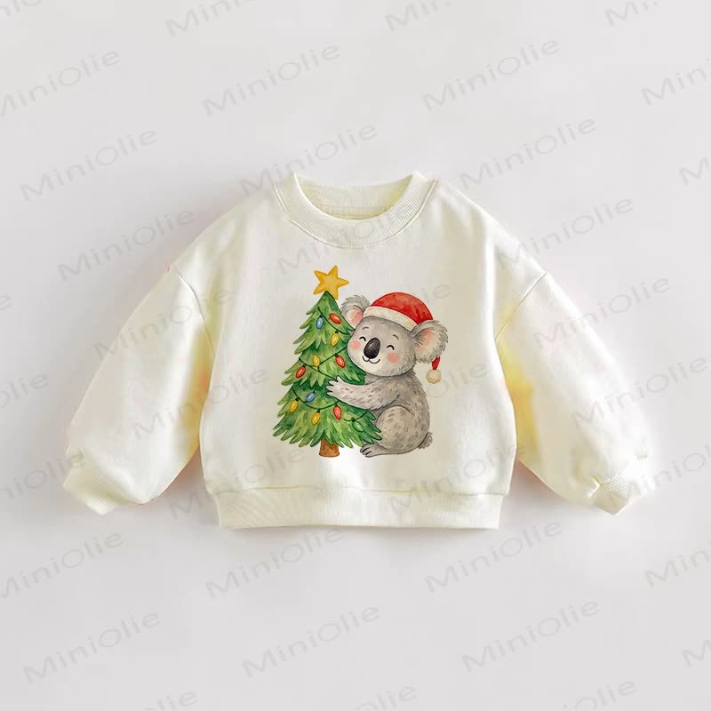 Baby Toddler Christmas Tree Khola Cream Sweatshirt - Cream - 3-5T - image 1