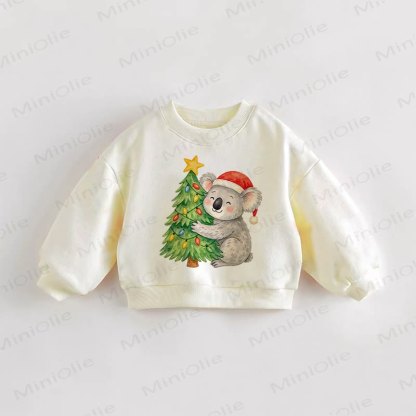 Baby Toddler Christmas Tree Khola Cream Sweatshirt - Cream - 3-5T - image 1
