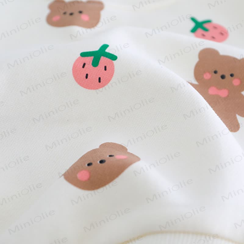 Baby Girl Fleece Printed Top and Bear Overalls Set with Bag - image 10
