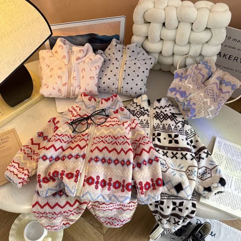Toddler Cozy Nordic Print Fleece Jacket and Pants 2-piece Set - image 1