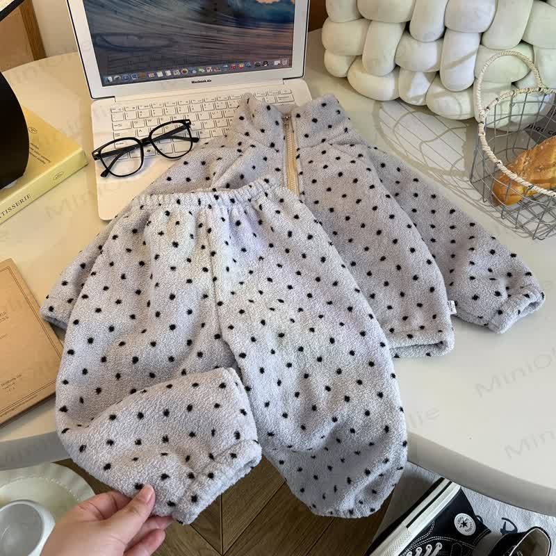 Toddler Cozy Nordic Print Fleece Jacket and Pants 2-piece Set - Gray - 10-11T - image 2