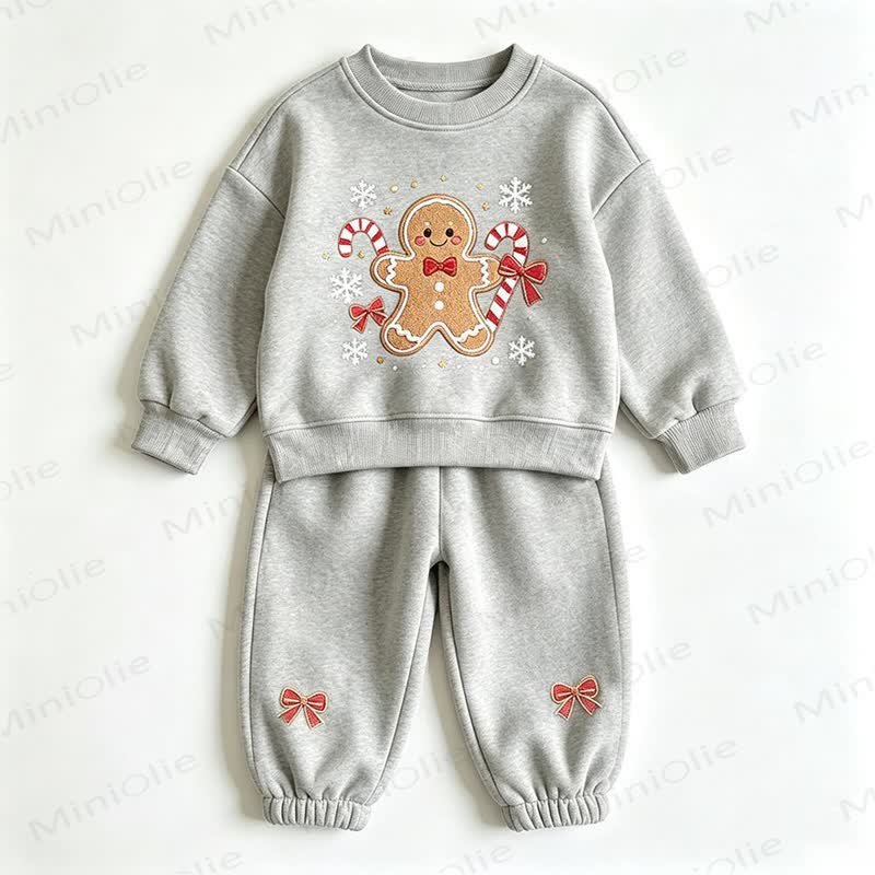 Toddler Gingerbread Man Sweatshirt and Jogger 2-piece Set - Gray - 8-10T - image 4