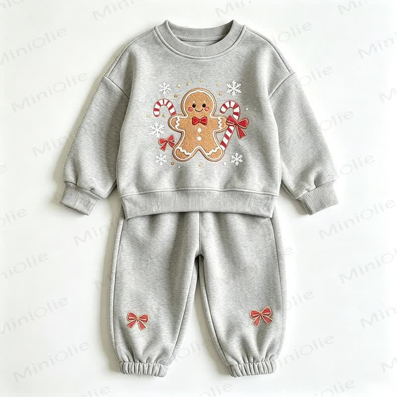 Toddler Gingerbread Man Sweatshirt and Jogger 2-piece Set - Gray - 8-10T - image 4