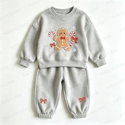 Toddler Gingerbread Man Sweatshirt and Jogger 2-piece Set - Gray - 8-10T - image 4