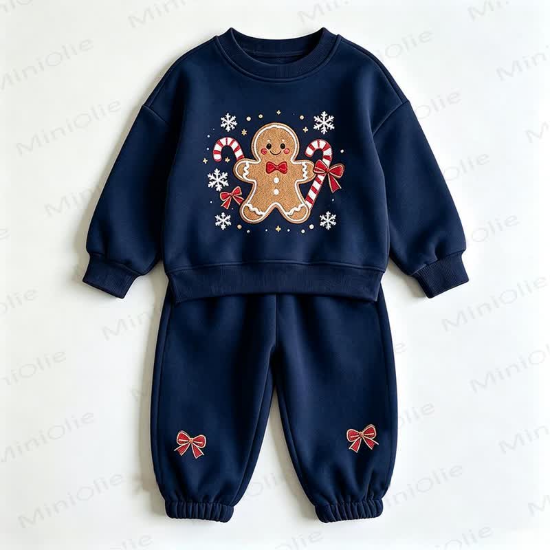 Toddler Gingerbread Man Sweatshirt and Jogger 2-piece Set - Navy - 8-10T - image 5