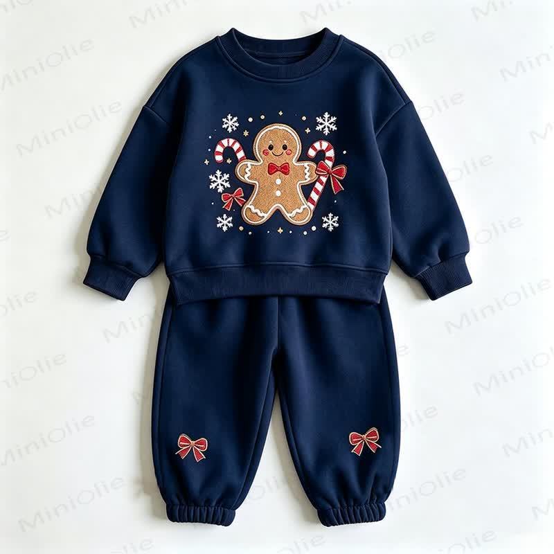 Toddler Gingerbread Man Sweatshirt and Jogger 2-piece Set - Navy - 8-10T - image 5