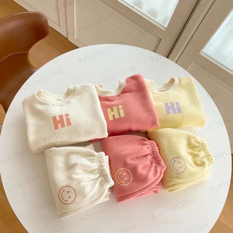 HI Toddler Happy Face Print Sweatshirt and Jogger 2-piece Set - image 6