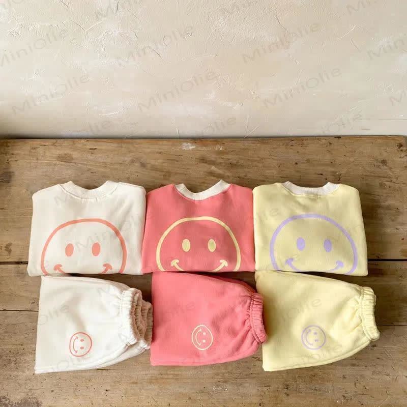 HI Toddler Happy Face Print Sweatshirt and Jogger 2-piece Set - image 7