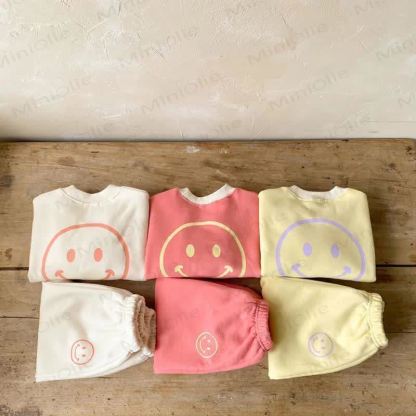 HI Toddler Happy Face Print Sweatshirt and Jogger 2-piece Set - image 7
