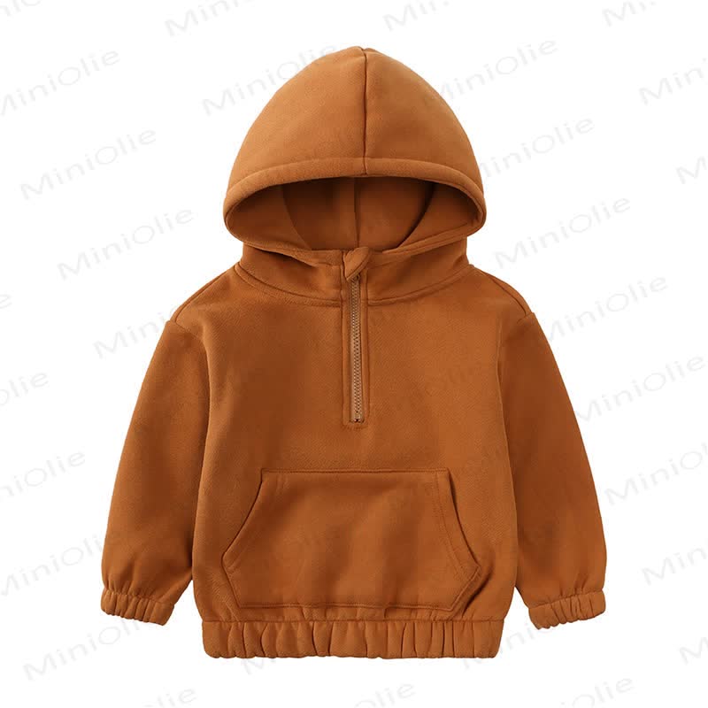 Toddler Solid Color Fleece Half Zip Hoodie and Jogger 2-piece Set - image 7