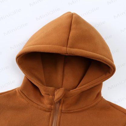 Toddler Solid Color Fleece Half Zip Hoodie and Jogger 2-piece Set - image 9