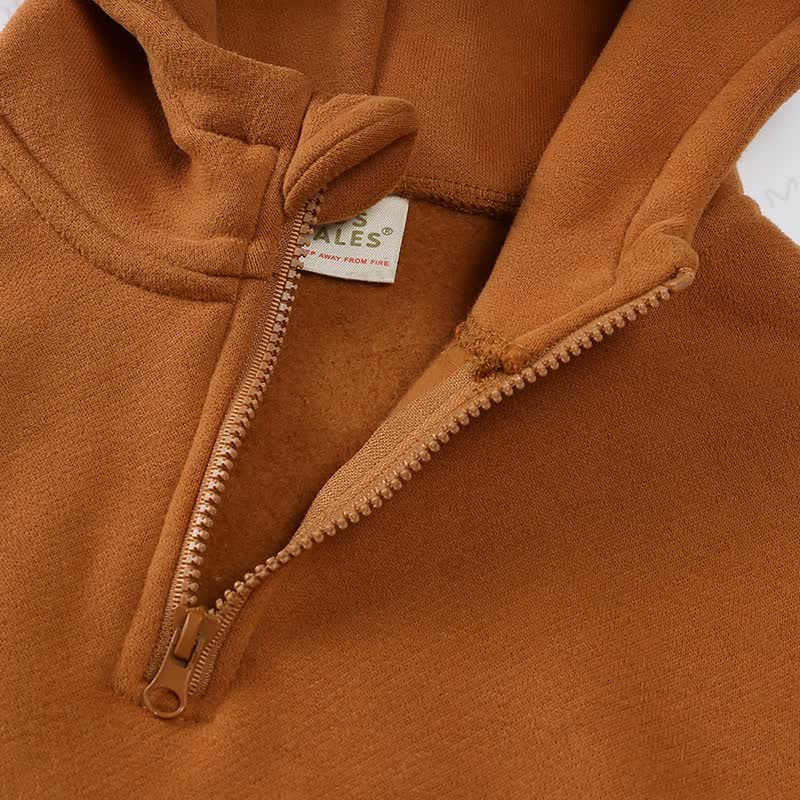 Toddler Solid Color Fleece Half Zip Hoodie and Jogger 2-piece Set - image 10