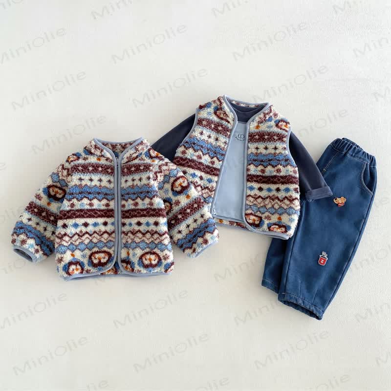 Baby Toddler Boy Pattern Fleece Outerwear or Vest - image 1