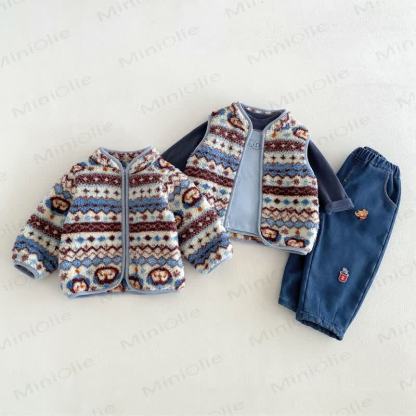 Baby Toddler Boy Pattern Fleece Outerwear or Vest - image 1