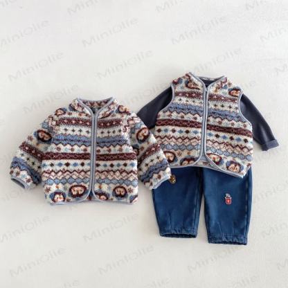 Baby Toddler Boy Pattern Fleece Outerwear or Vest - image 2