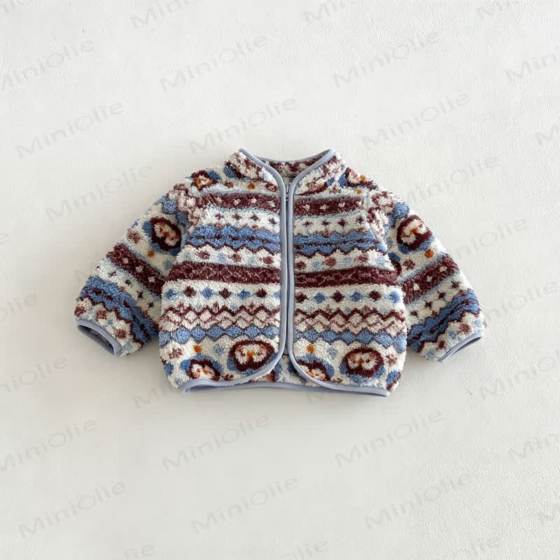 Baby Toddler Boy Pattern Fleece Outerwear or Vest - Blue Outerwear - 6-7T - image 3