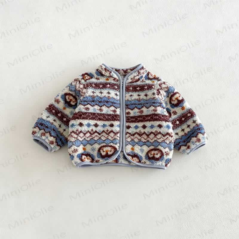 Baby Toddler Boy Pattern Fleece Outerwear or Vest - Blue Outerwear - 6-7T - image 3