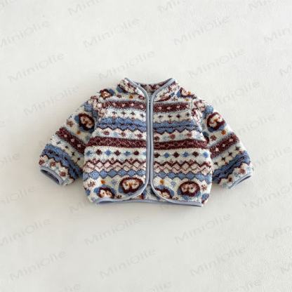 Baby Toddler Boy Pattern Fleece Outerwear or Vest - Blue Outerwear - 6-7T - image 3