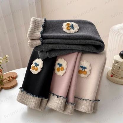 Baby Toddler Girl Fleece Lined Floral Leggings - image 1