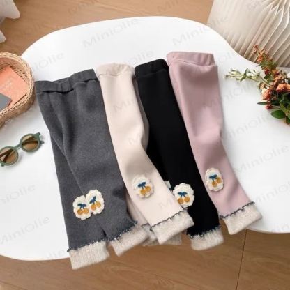 Baby Toddler Girl Fleece Lined Floral Leggings - image 7