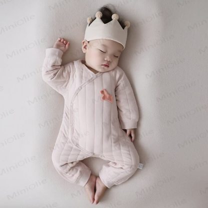 Baby Quilted Wrap Front Romper - Pink - 18-24M - image 4
