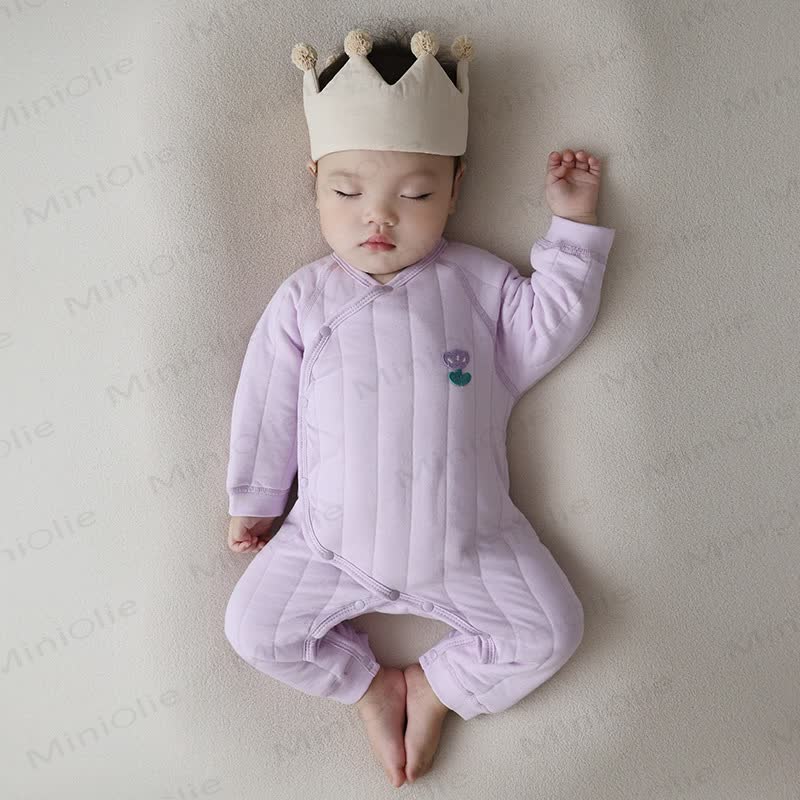 Baby Quilted Wrap Front Romper - Purple - 18-24M - image 5