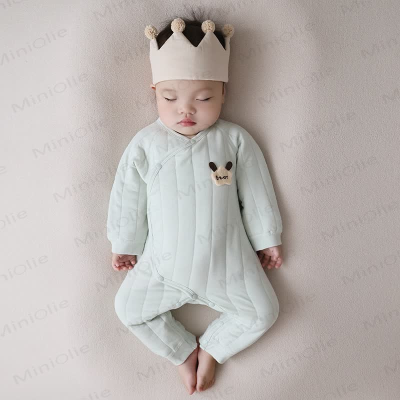 Baby Quilted Wrap Front Romper - Green - 18-24M - image 2