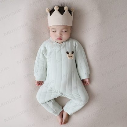 Baby Quilted Wrap Front Romper - Green - 18-24M - image 2