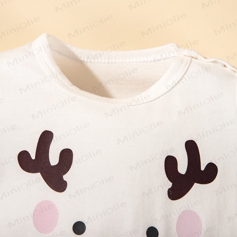 Baby Christmas Reindeer Stripe Long Sleeve Romper - image 5
