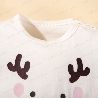 Baby Christmas Reindeer Stripe Long Sleeve Romper - image 5