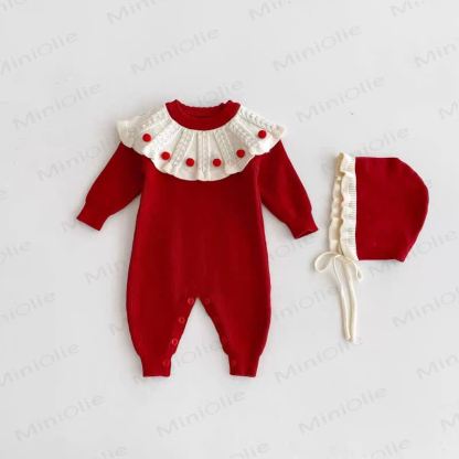 Baby Ruffle Collar Onesie With Hat - image 3