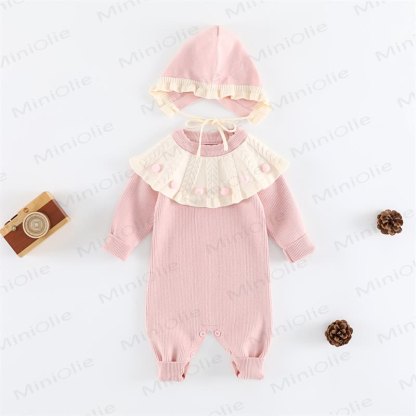 Baby Ruffle Collar Onesie With Hat - image 5