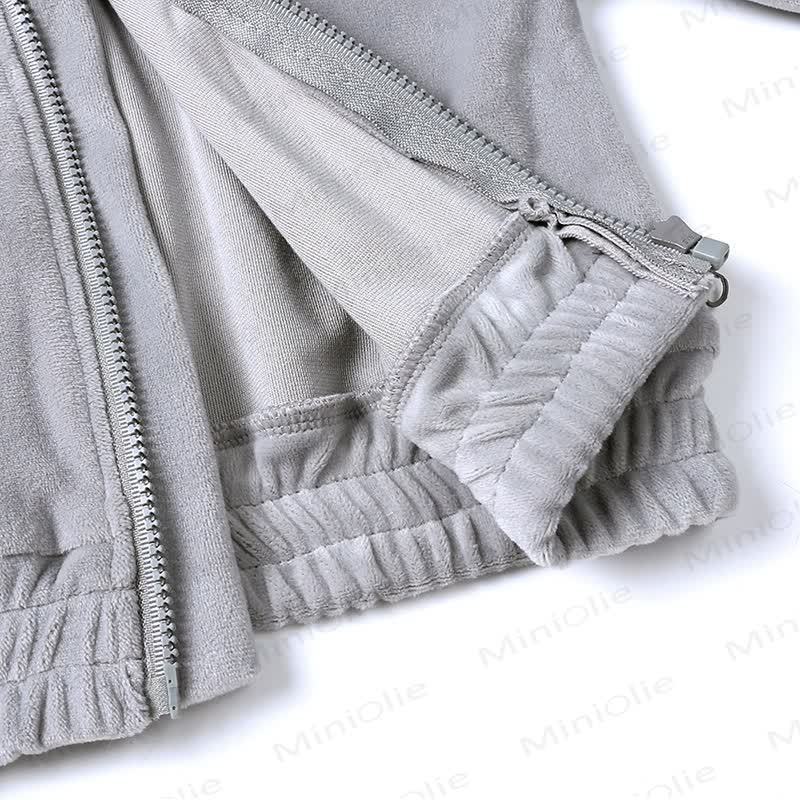 Toddler Soft Velour Zip Hoodie and Pants 2-piece Set - image 11