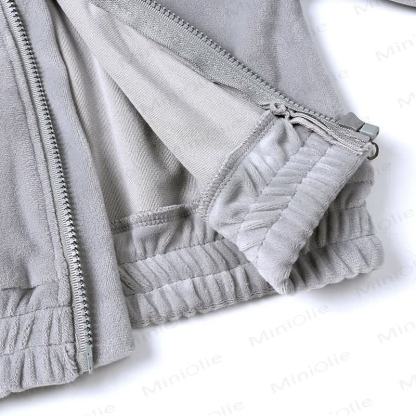 Toddler Soft Velour Zip Hoodie and Pants 2-piece Set - image 11