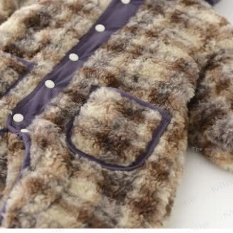 Baby Plaid Fleece Lined Hooded Romper with Bag - image 9