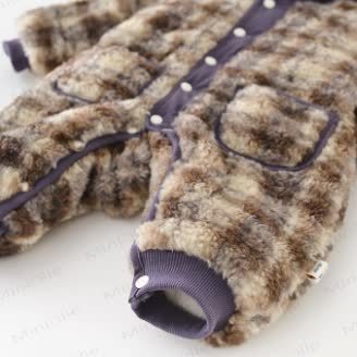 Baby Plaid Fleece Lined Hooded Romper with Bag - image 10
