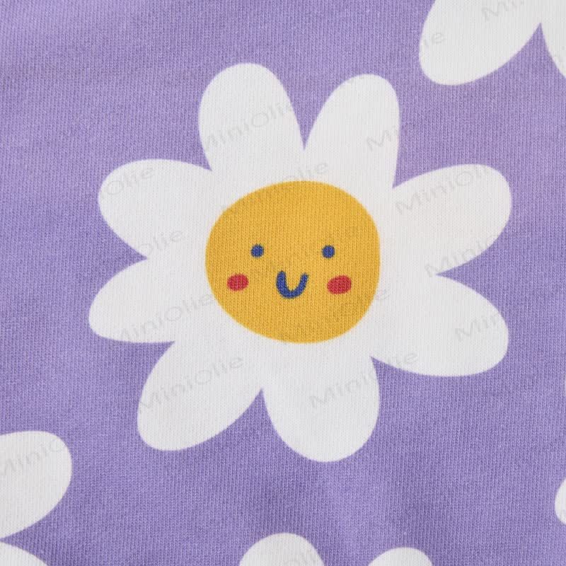 Baby Purple Smiling Flower Print 2-piece Set - image 7