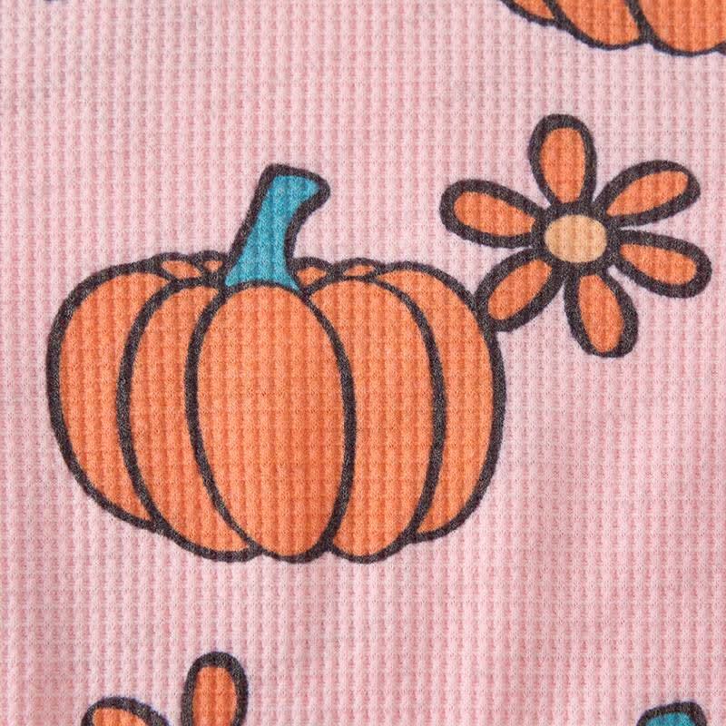Baby Pink Pumpkin & Daisy Print Waffle 2-piece Set - image 6