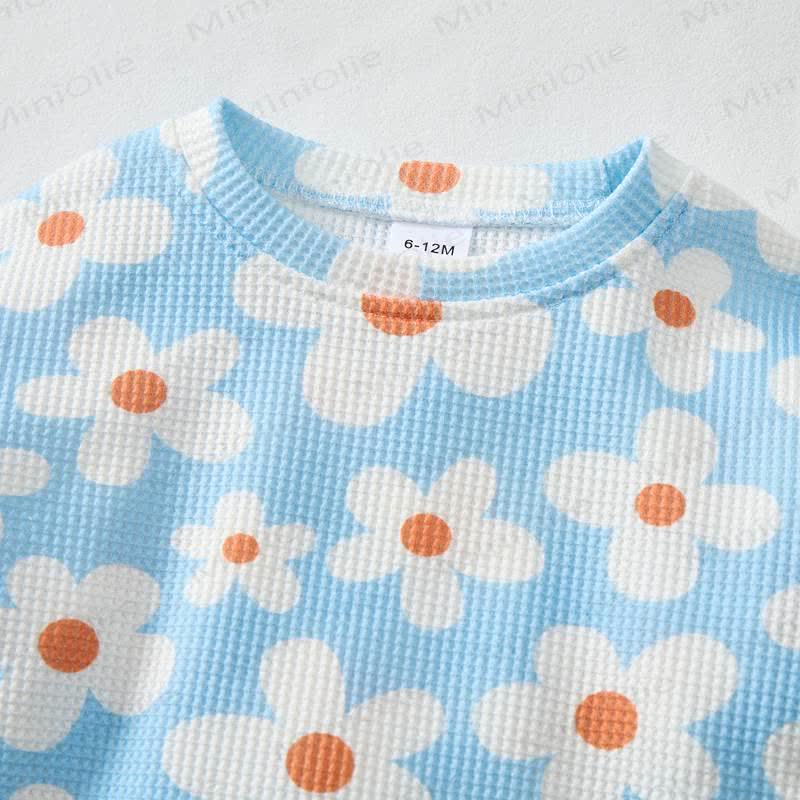 Baby White Floral Print Waffle 2-piece Set - image 2