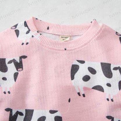 Baby Pink Cow Waffle 2-piece Set - image 2