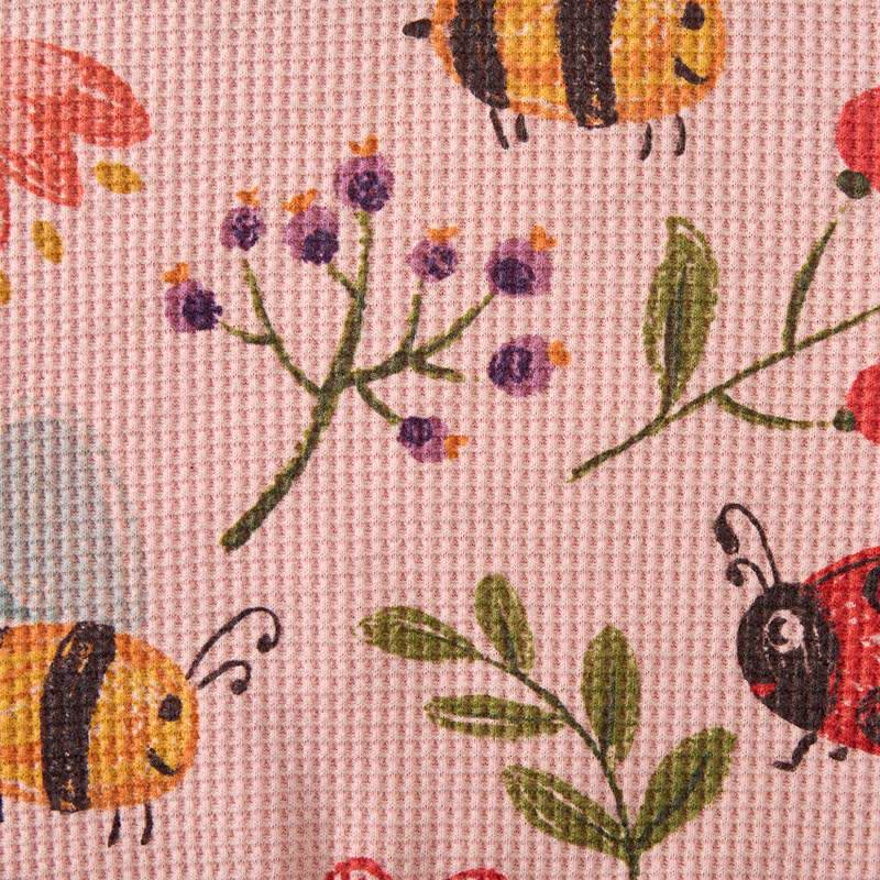 Baby Pink Flower and Insect Print Waffle 2-piece Set - image 3