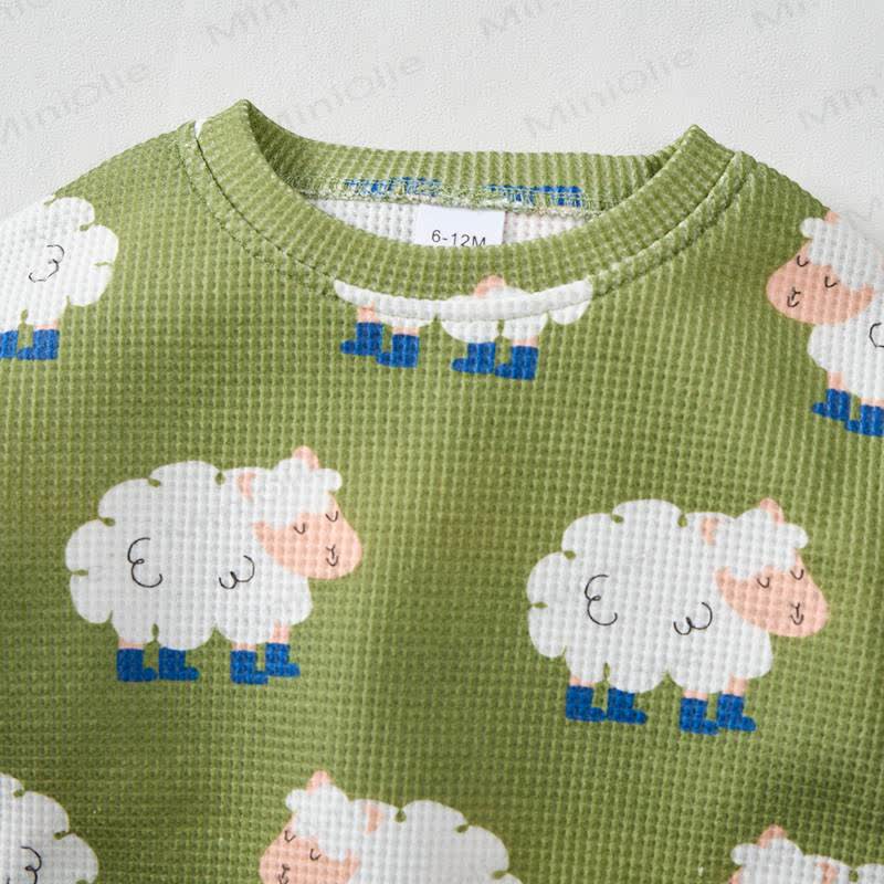 Baby Green Sheep Waffle 2-piece Set - image 2