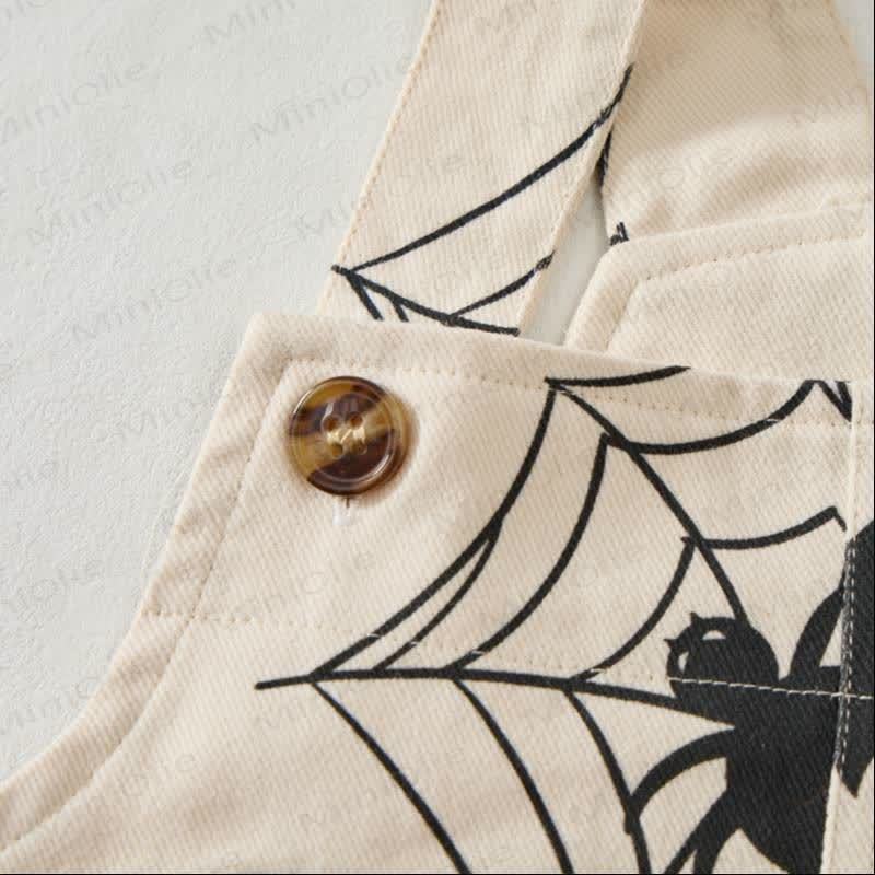 Baby Toddler Spider Web Beige Overalls - image 3