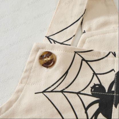 Baby Toddler Spider Web Beige Overalls - image 3