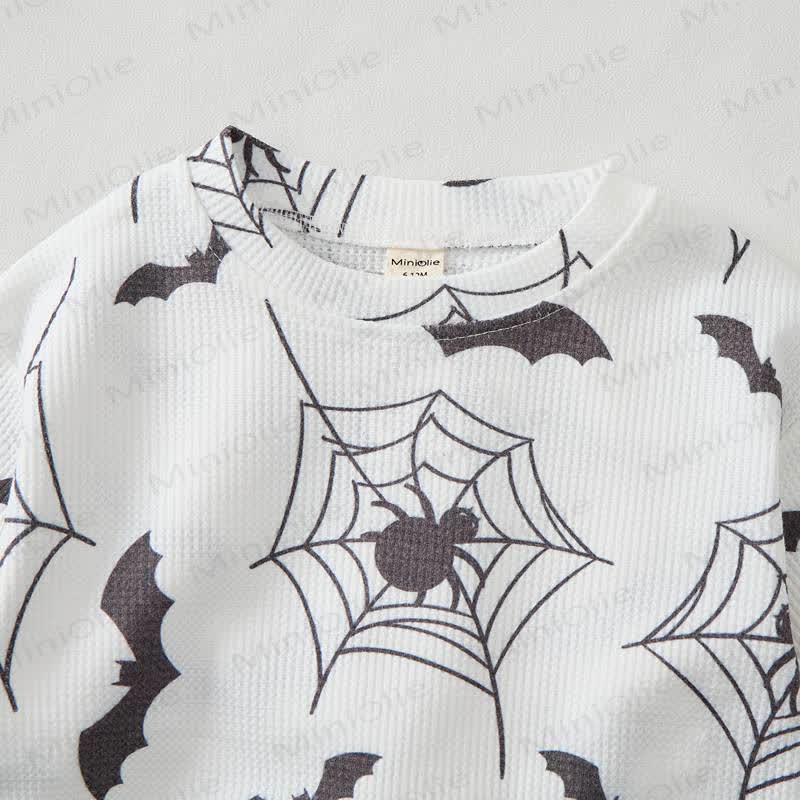 Baby Bat Spider Web Print Waffle 2-piece Set - image 2