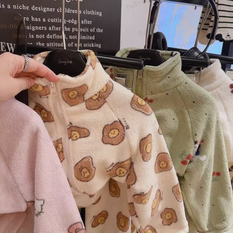 Toddler Cartoon Print Zip Up Winter 2-piece Set - image 5