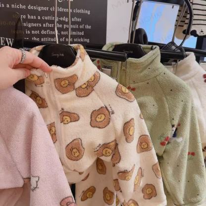 Toddler Cartoon Print Zip Up Winter 2-piece Set - image 5
