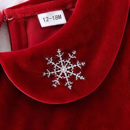 Baby Toddler Girl Snowflake Collar Tulle Dress Set With Beret - image 3