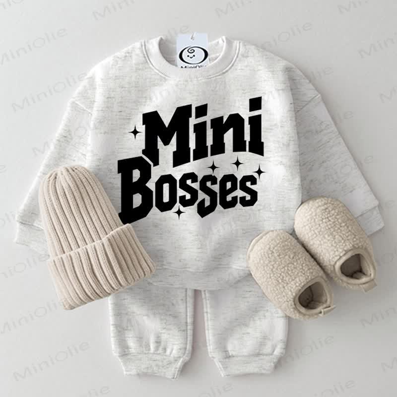 MINI BOSSES Baby Light Grey Sweatshirt 2-piece Set - Light Grey - 2-3T - image 1
